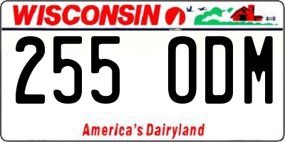 WI license plate 255ODM