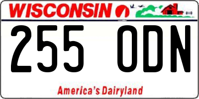 WI license plate 255ODN