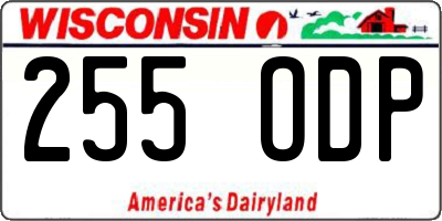 WI license plate 255ODP