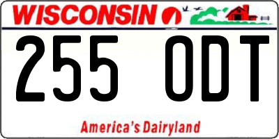 WI license plate 255ODT