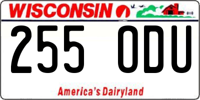 WI license plate 255ODU