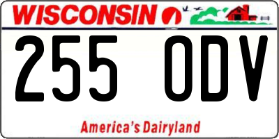 WI license plate 255ODV