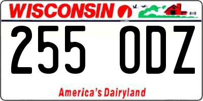 WI license plate 255ODZ