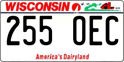 WI license plate 255OEC