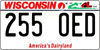 WI license plate 255OED