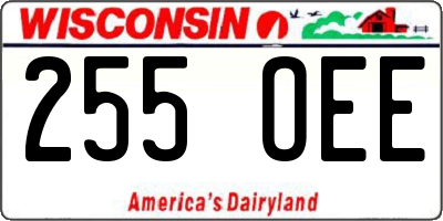 WI license plate 255OEE