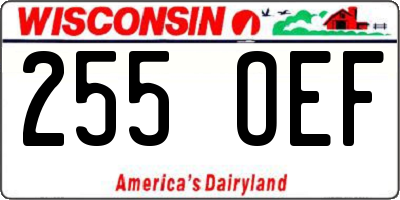 WI license plate 255OEF