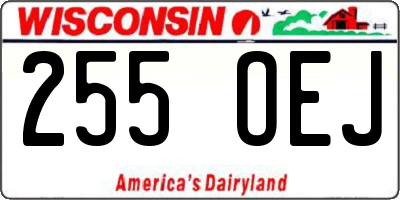 WI license plate 255OEJ