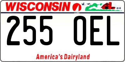 WI license plate 255OEL