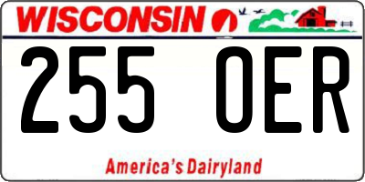 WI license plate 255OER