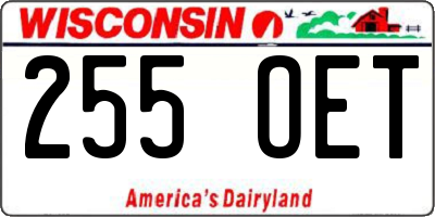 WI license plate 255OET
