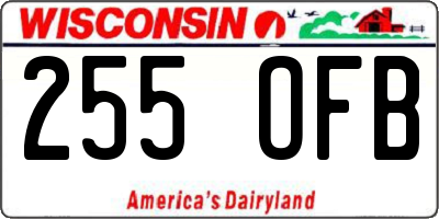 WI license plate 255OFB