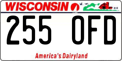 WI license plate 255OFD