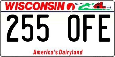 WI license plate 255OFE