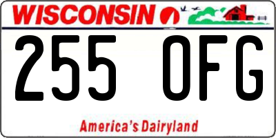 WI license plate 255OFG