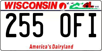 WI license plate 255OFI