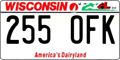 WI license plate 255OFK