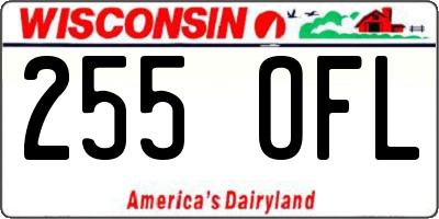 WI license plate 255OFL