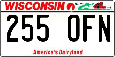 WI license plate 255OFN
