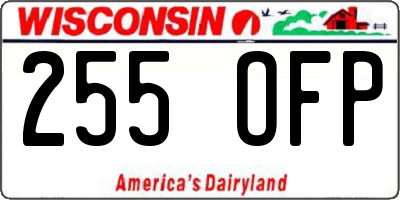WI license plate 255OFP