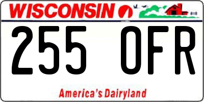 WI license plate 255OFR