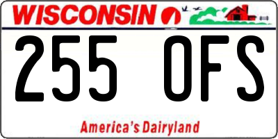 WI license plate 255OFS