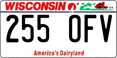WI license plate 255OFV