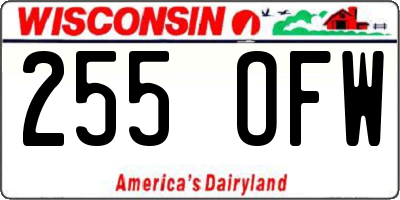 WI license plate 255OFW