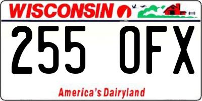 WI license plate 255OFX