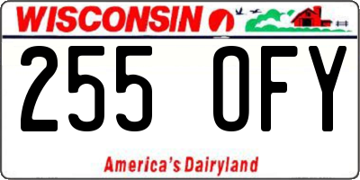 WI license plate 255OFY
