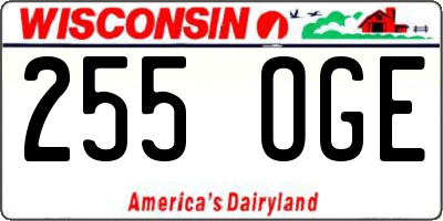 WI license plate 255OGE