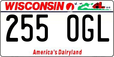 WI license plate 255OGL