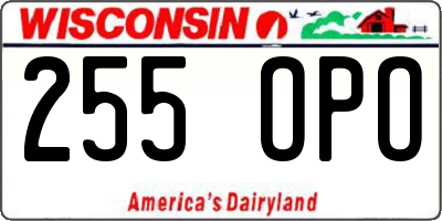 WI license plate 255OPO
