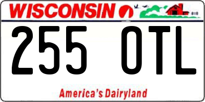 WI license plate 255OTL