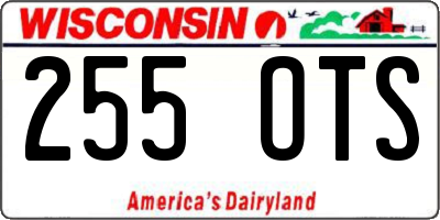 WI license plate 255OTS