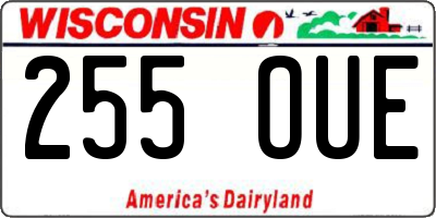 WI license plate 255OUE