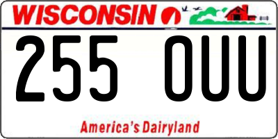 WI license plate 255OUU