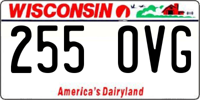 WI license plate 255OVG