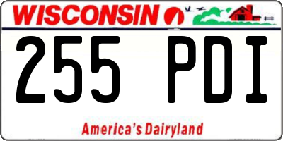 WI license plate 255PDI