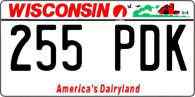 WI license plate 255PDK