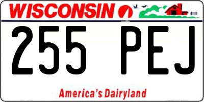 WI license plate 255PEJ