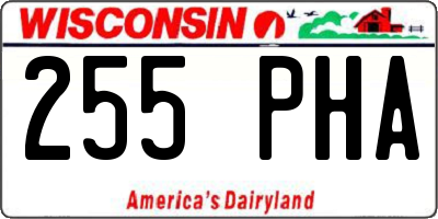 WI license plate 255PHA