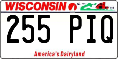 WI license plate 255PIQ