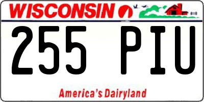 WI license plate 255PIU