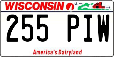 WI license plate 255PIW