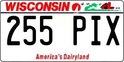 WI license plate 255PIX