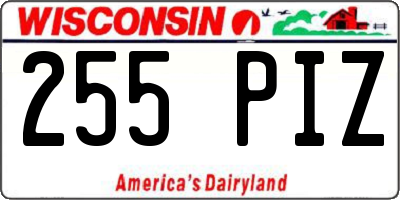 WI license plate 255PIZ