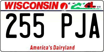 WI license plate 255PJA