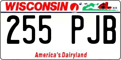 WI license plate 255PJB