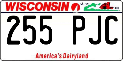 WI license plate 255PJC
